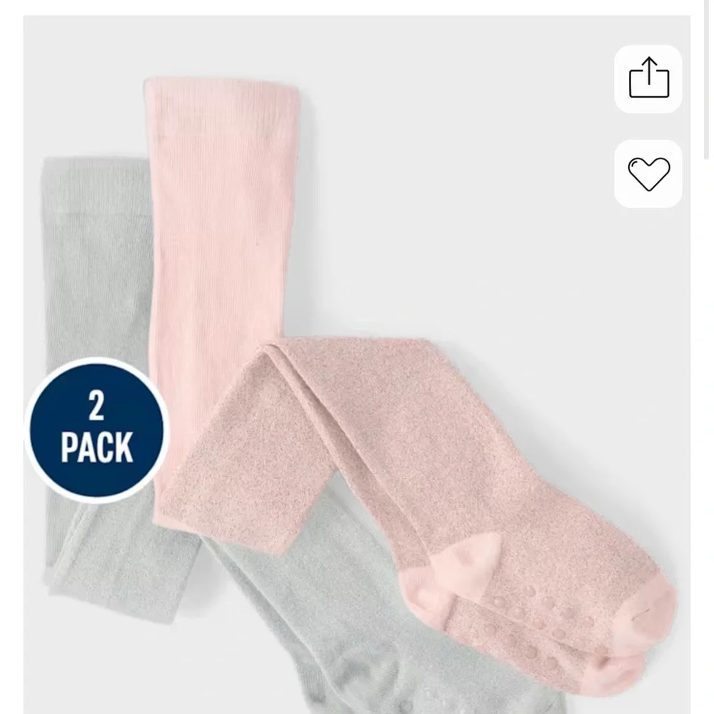 Kids Soft Pink and Gray Tights.  Sz 10-12. Nwt
